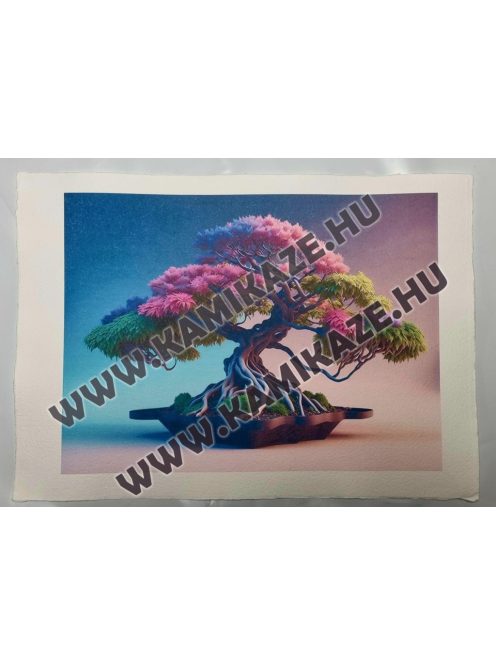 Bonsai modern festmény - A3 merített papíron