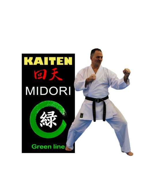 KAITEN Midori Kumite Karate Uniform 6 oz – Green Line
