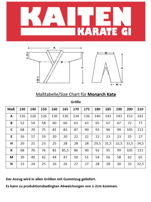 KAITEN Monarch Kata karate ruha - WKF Approved - 180 cm 