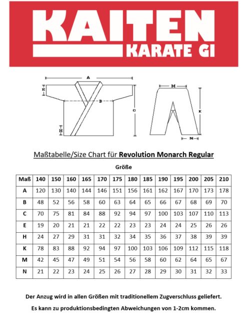 KAITEN Monarch Regular karate ruha 