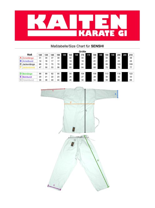 KAITEN Senshi karate ruha - WKF Approved - 200 cm 