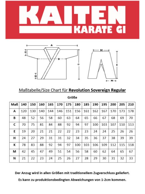 KAITEN Sovereign Normál karate ruha