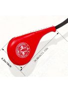 Nyeles dupla pontütő, pontrúgó párna, műbőr, Taekwondo Fekete-Fehér 