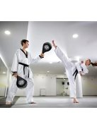 Nyeles dupla pontütő, pontrúgó párna, műbőr, Taekwondo Piros-Fehér