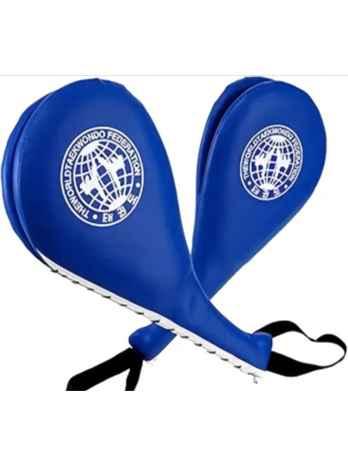 Nyeles dupla pontütő, pontrúgó párna, műbőr, Taekwondo Piros-Fehér