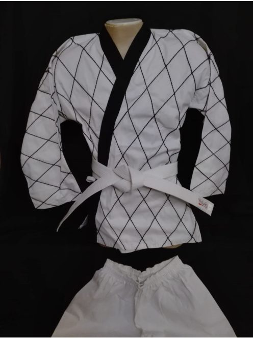 OLYMPUS Hapkido Master Uniform with Black Collar and Black Grid Embroidery