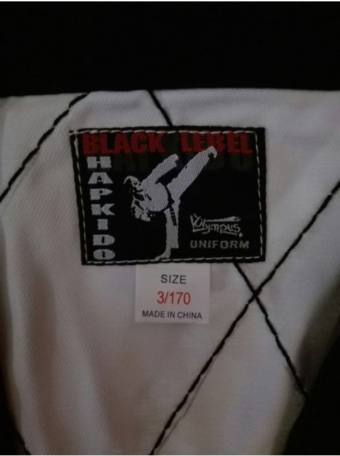 OLYMPUS Hapkido Master Uniform with Black Collar and Black Grid Embroidery