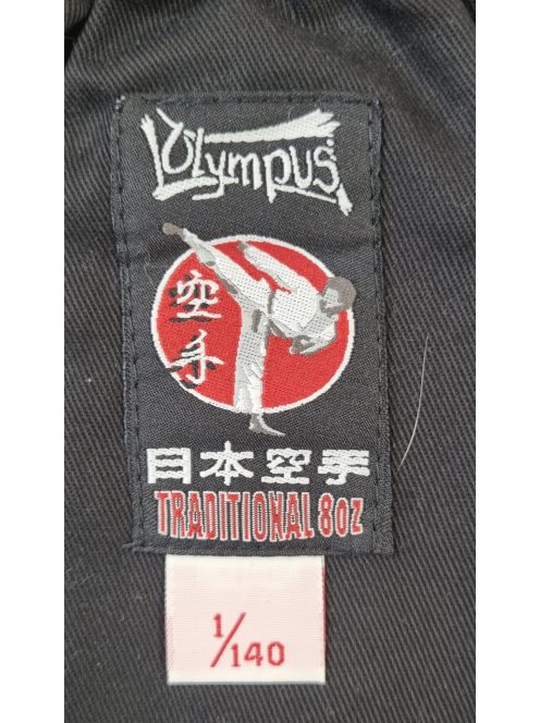 OLYMPUS Traditional karate ruha 8 oz fehér felső + fekete nadrág 140 és 160 cm