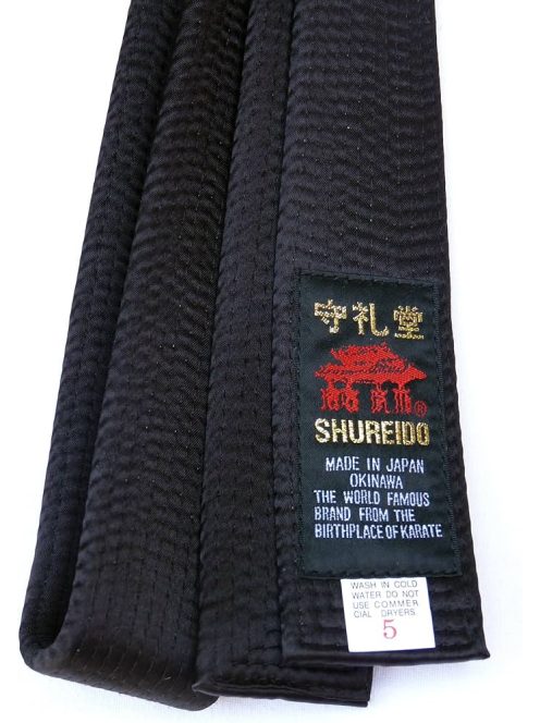 SHUREIDO márkájú, eredeti japán műselyem fekete övek