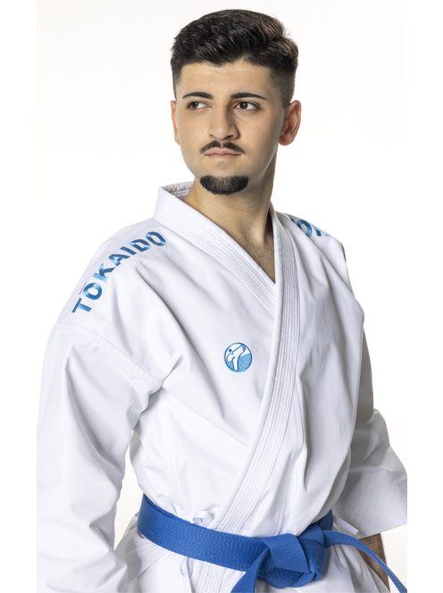 TOKAIDO Kata Master Duo karate ruha szett (2 kabáttal, kék és piros vállhímzéssel!), WKF Approved, 14 oz