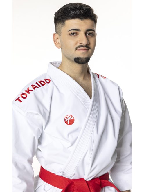 TOKAIDO Kata Master Duo karate ruha szett (2 kabáttal, kék és piros vállhímzéssel!), WKF Approved, 14 oz