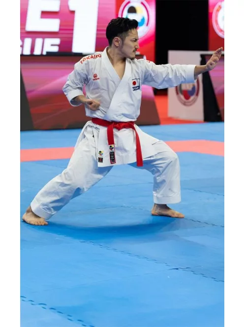 TOKAIDO Kata Master SEN - Red - WKF Approved - Made in Japan - 10 oz Karate Uniform