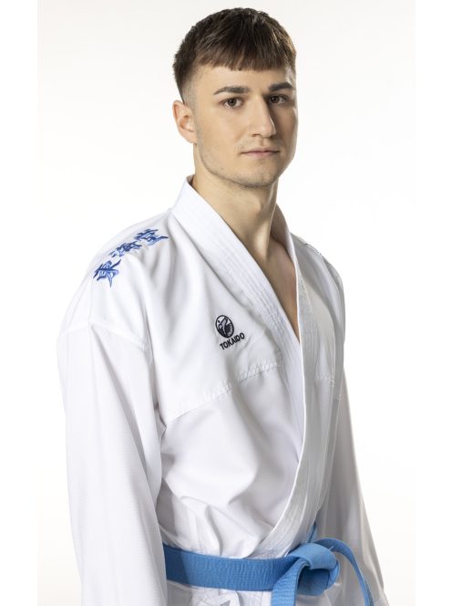TOKAIDO Kumite Master K1 karate ruha, WKF Approved, kifordítható hímzett (kék és piros) kabáttal