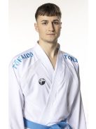 TOKAIDO Kumite Master Recycled WKF GREEN KARATE komplet kimono (2 jakni, z modrim in rdečim vezenjem na ramenih!) - WKF odobreno