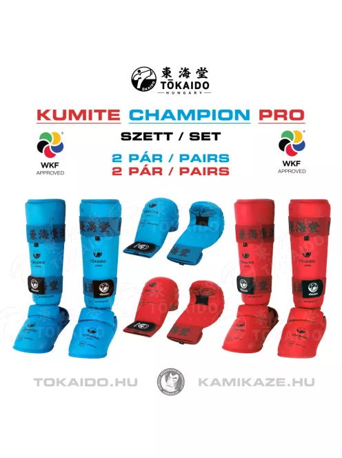 TOKAIDO WKF Kumite Champion PRO SZETT (2 pár seiken v. + 2 pár lábvédő)