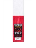 TOKAIDO piros - fehér csíkos öv - Kohaku obi