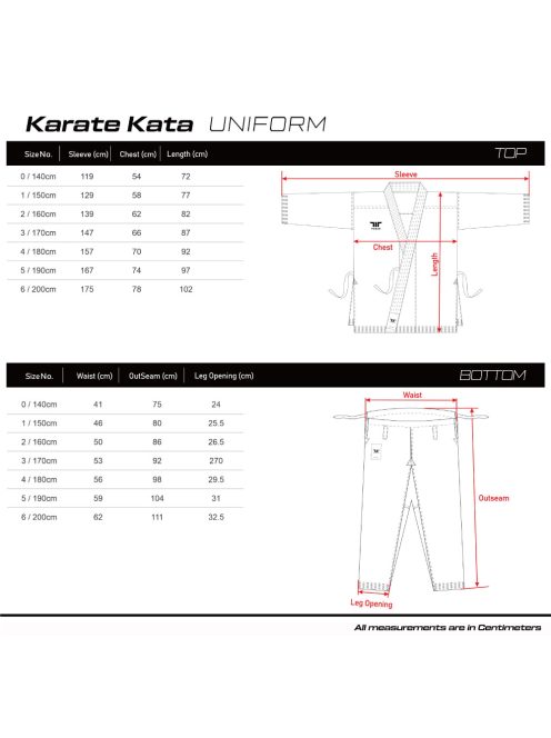TUSAH Deluxe Kata tekmovalni karate komplet – 14oz – WKF Approved