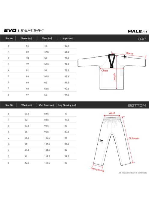 TUSAH EVO - Olimpic taekwondo ruha fekete galléros Férfi