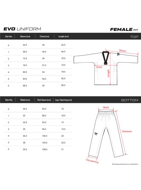 TUSAH EVO - Olimpic taekwondo ruha fekete galléros Női