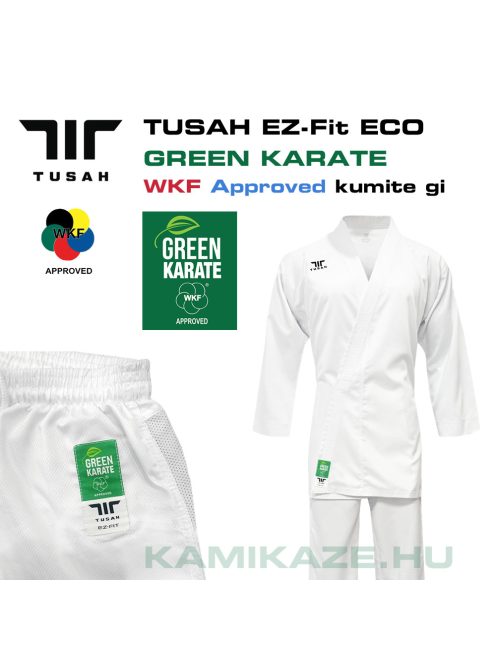 TUSAH EZ-Fit ECO Kumite Uniform - GREEN Karate - WKF Approved