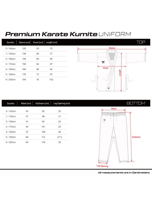 TUSAH Premium Kumite karate ruha 6oz - WKF Approved